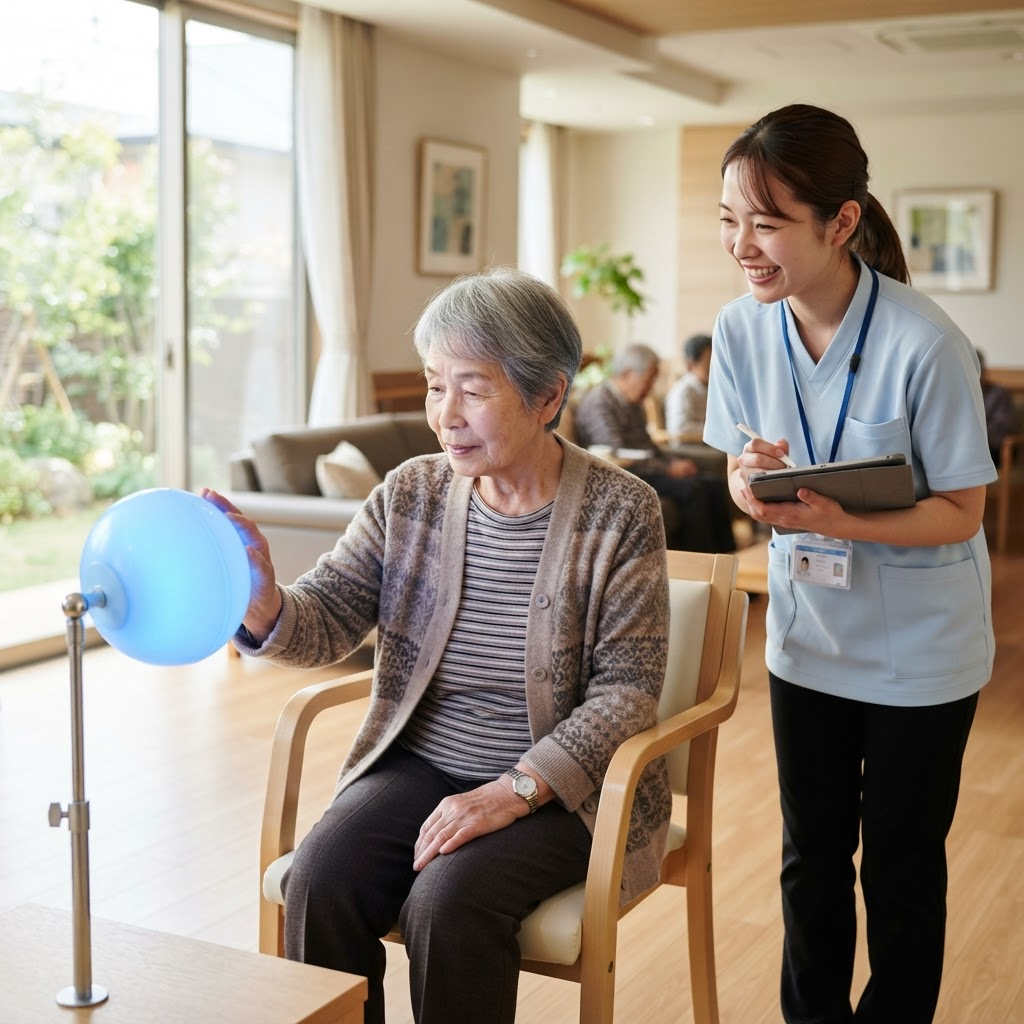 介護予防の現場での測定の様子